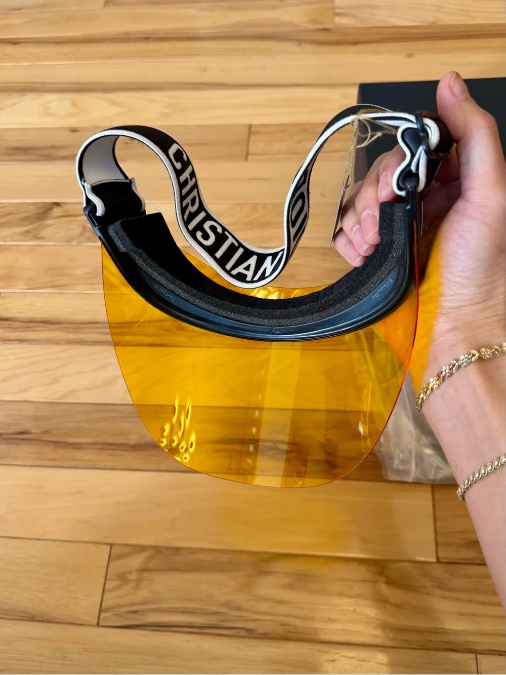 Brand new Dior J'ADIOR Visor Gold Mirror Shield with tag and box